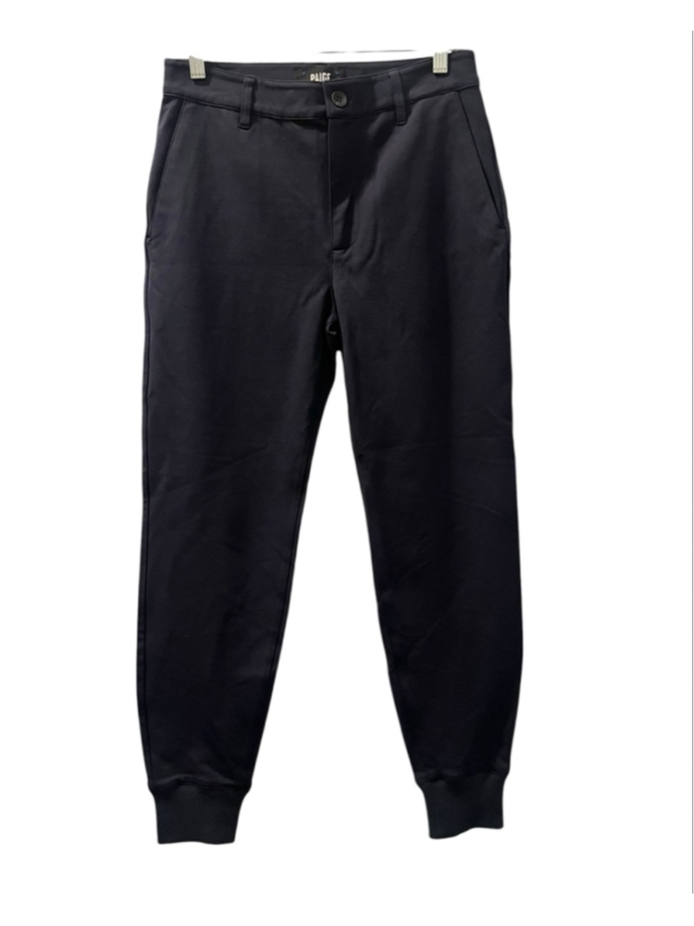 PAIGE Elmwood Jogger Pants Mens Navy Blue Transcend Knit Trouser Pants Size 28